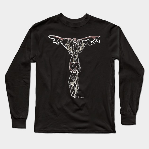 Single Line - Totem (White) Long Sleeve T-Shirt by MaxencePierrard